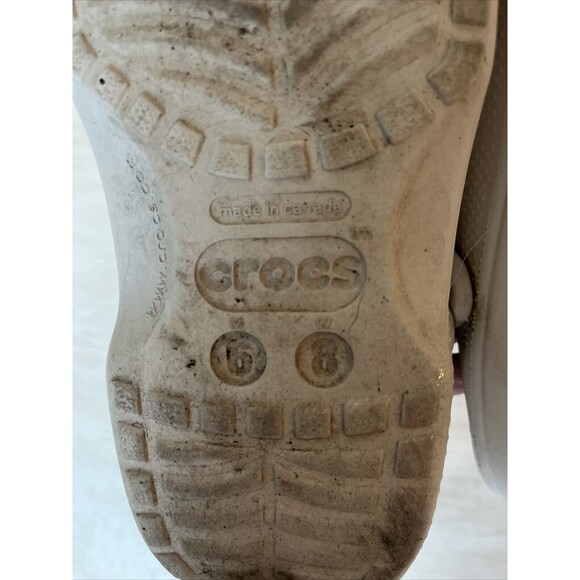 Crocs Womens Size 8 Classic Comfort Clogs Tan Beige Slip-On Waterproof Garden - Picture 9 of 9